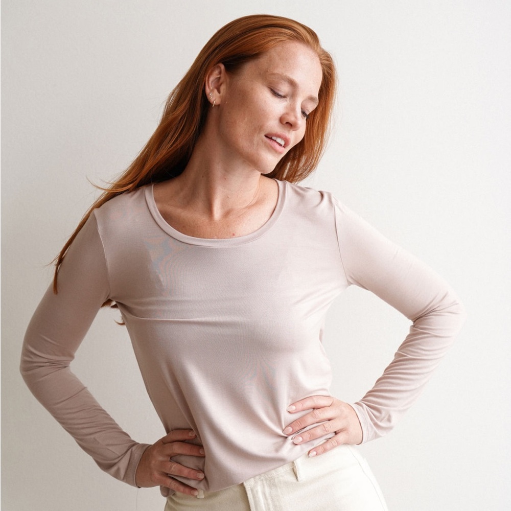 CJ’s favorite scoop neck long sleeve tee